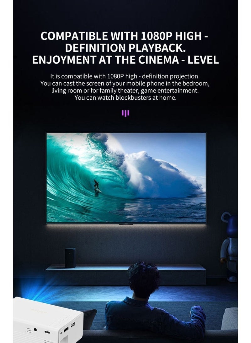 NexusTek 2026 Flagship Edition Portable Smart Projector | 1080P HD, Multi-Device Compatible, Power Bank Support, Diffuse Reflection Eye Care, Built-in Speaker, Home Theater Projector - Image 2